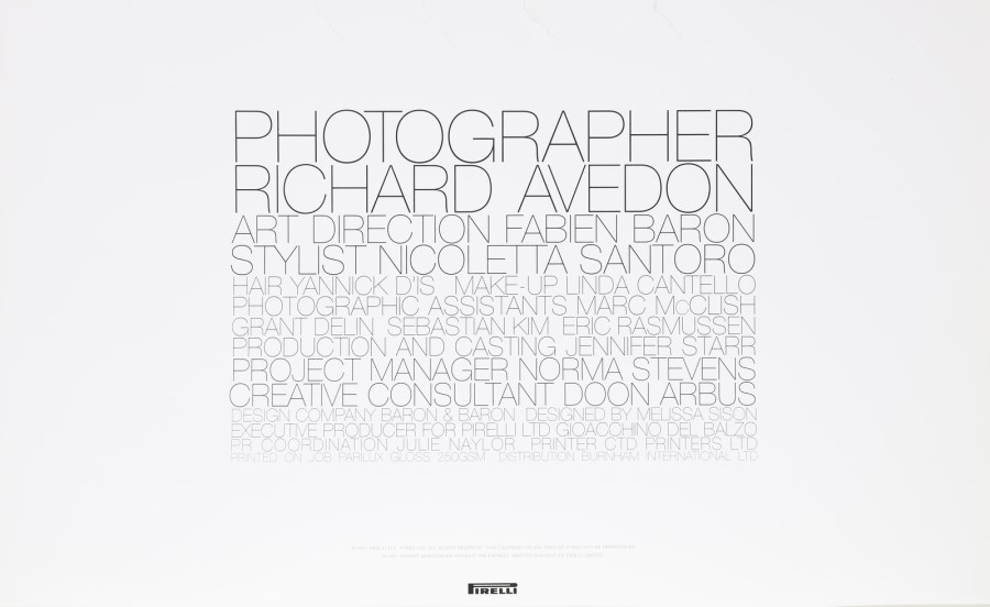 Richard Avedon, Calendario Pirelli, 1997 - Imagen 2